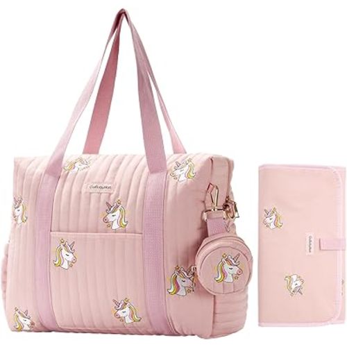 GOBABYMART 3pc Diaper Bag Tote Set, Hospital Bag for Labor & Delivery, Maternity Travel Bag with Changing Pad & Pacifier Case