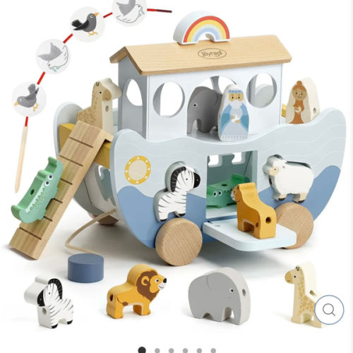 Wooden Noah's Ark Toy for Montessori Learning