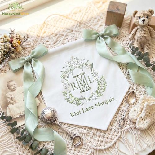 Embroidered Floral Baby Name Banner, Nursery Wall Decor, Hospital Name Wall Art, Baby Shower Decor, Nursery Hanging Sign, Name Reveal Gift