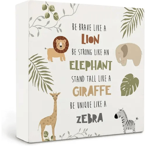 Woodland Nursery Wood Box Sign, Woodland Nursery Desk Decor, Safari Animal Nursery Decor, Woodland Nursery Decor Gifts, 5x5 Inches