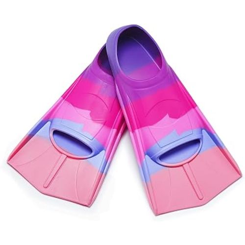 Kids Short Swim Fins, Lap Training Flippers for Pool Youth Beginners