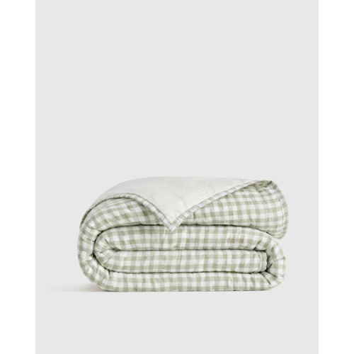 European Linen Patterned Quilt in Willowleaf Gingham