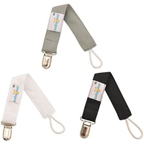 babygoal Baby White Black Pacifier Clips, 3 Pack Pacifier Holder Clips for Boys and Girls Fits for Most Pacifiers and Binkies MP01