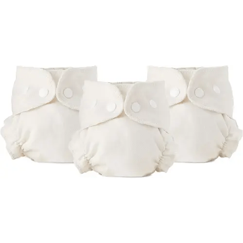 Esembly Cloth Diaper Inner - Organic Cotton Fitted Diaper- Soft, Ultra-Absorbant, Trim-Fitting Layer to Pair with Waterproof Outer for Blowout-Proof Diapering - 3-Pack, Size 2 (18-35lbs)