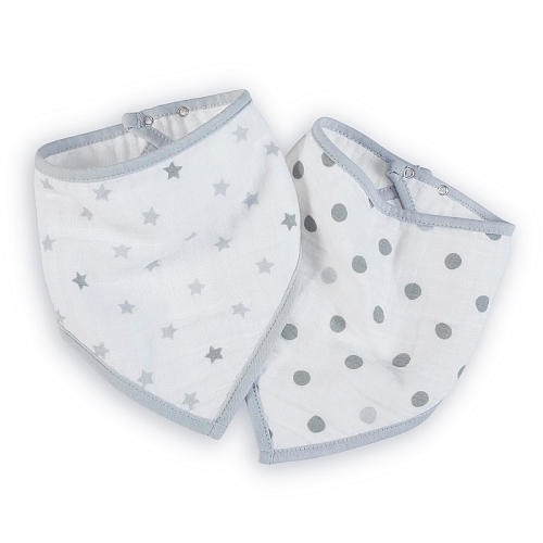 aden by aden + anais Bandana Bibs 2 Pack - Dove