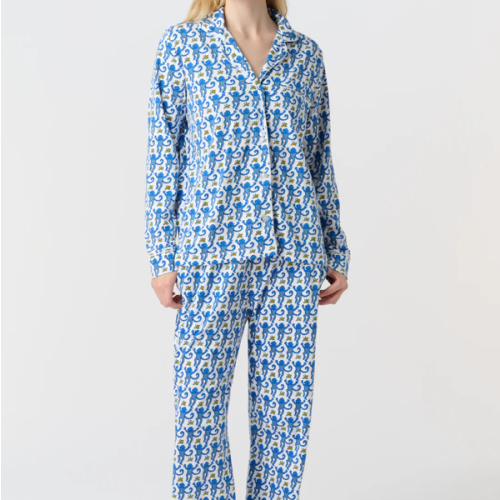 Monkey Long Sleeve Polo Pajamas
