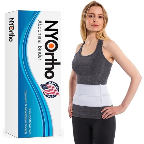 NYOrtho Post Surgery Abdominal Binder (Fits 75¨ - 90¨) - 9" Height, 3 Panel Waist Support Belt for Men & Women - Postpartum Belly Band - Tummy Tuck Compression Garment - MADE IN USA
