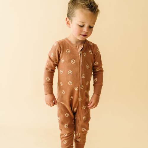 Organic Convertible Zip Romper - Peace