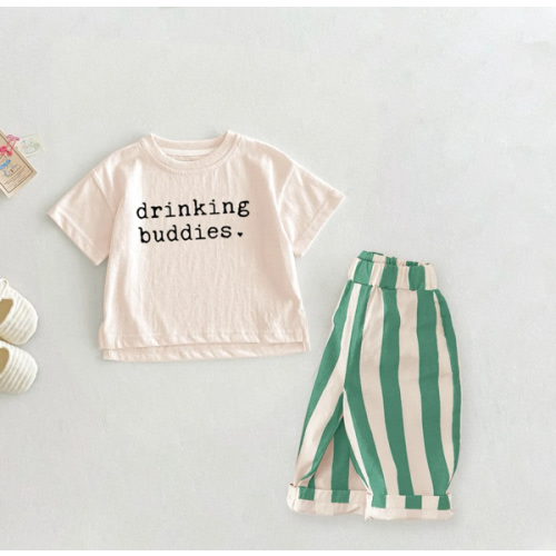 DRINKING BUDDIES 2-Piece Slogan Casual Pants Set