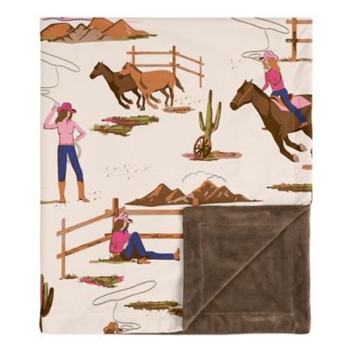 Sweet Jojo Designs Girl Baby Security Blanket Western Cowgirl Pink Brown And Beige