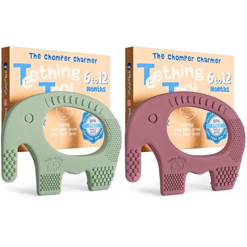 Elefun Baby Teether Pack - Gift 6 Months Blissful Teething Relief - Infant Teethers 6 to 12 Month Baby Gift Set - Safe Silicone Soothing Rings Developmental Infant Chew Toys