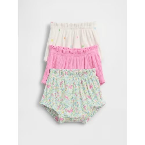 Baby TinyRib Pull-On Ruffle Shorts (3-Pack)