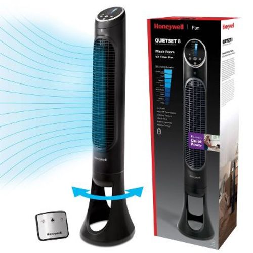 Honeywell QuietSet 8-Speed Oscillating Tower Fan Black HYF290B: Programmable Timer, Quiet Operation, ETL Listed