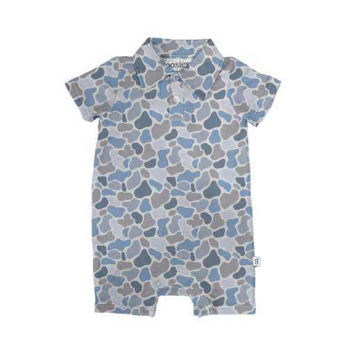 SS Polo Romper - Watercolor Camo – Goosies