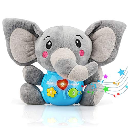 STEAM Life Plush Elephant Baby Toys - Educational Baby Toy - Musical Toy for Baby 0 to 36 Months - Baby Light Up Toys - Educational Musical Toys for Infants Babies Toddlers 0 3 6 9 12 month (Elephant)