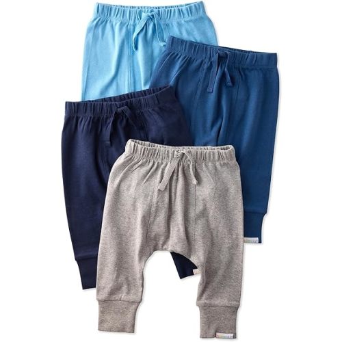 Baby Jordan 4-Pack Jogger Pants 100% Organic Cotton Bottoms for Boys & Girls