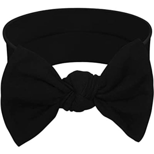 Baby Girl Headbands-Infant,Toddler Cotton Handmade Hairbands with Bows Child Hair Accessories (Black)