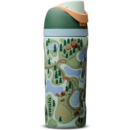 Owala FreeSip Kids Stainless Steel Water Bottle 16 oz Trail On