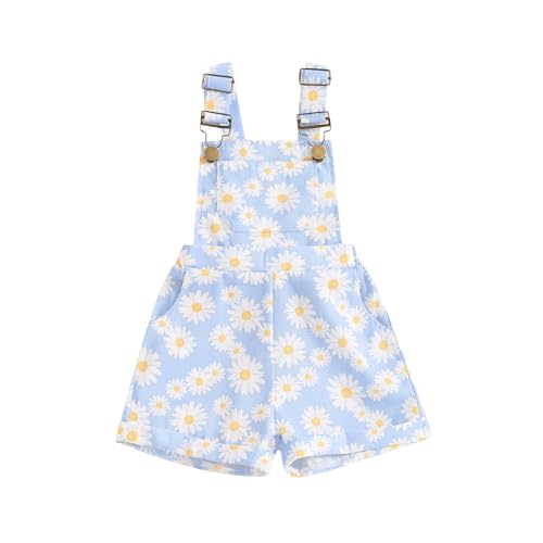 Afunbaby Toddler Baby Girl Clothes Daisy Overalls Shorts Sleeveless Suspender Jumpsuit Romper Cute Summer Outfit Clothing