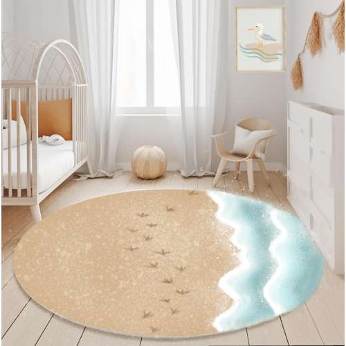 Abstract Ocean Area Rug Nursery Ocean Nursery Rug Round 60in Nautical Nursery Rug Sea Nursery Theme Ocean Nursery Decor Under The Sea