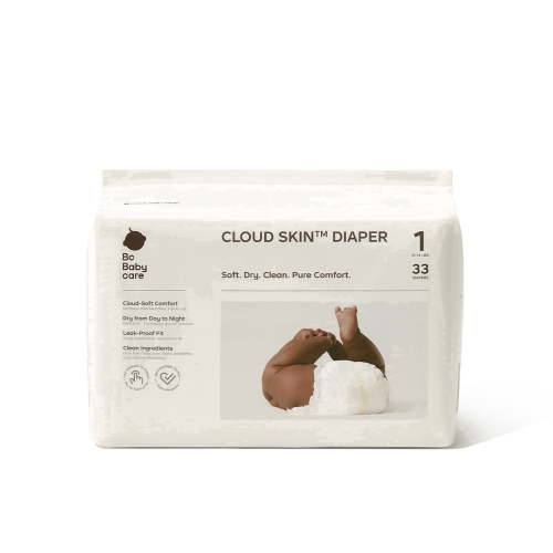 Bc Babycare CLOUD SKIN™ Diaper Max Absorbency Leak-Proof & Hypoallergenic for Sensitive Skin - Size 1 - 33ct