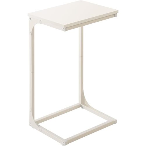 VASAGLE C-Shaped End Table, Side Table for Sofa, Couch Table with Metal Frame, Small TV Tray Table for Living Room, Bedroom, Cream White