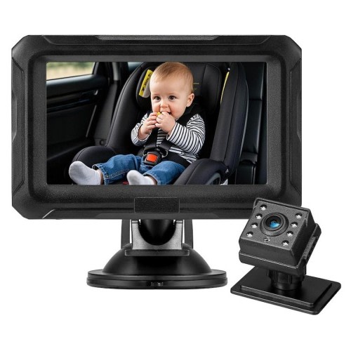 PlayPals Baby Car Camera 4.3" HD 1080P Baby Monitor 360° Rotation Night Vision