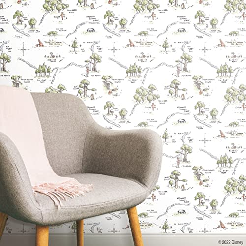 RoomMates Disney Winnie The Pooh 100 Acre Wood Map Peel & Stick Wallpaper , RMK12440RL