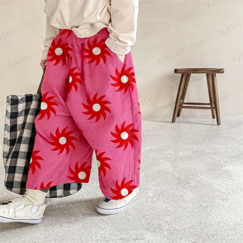Baby Red Floral Print Pants