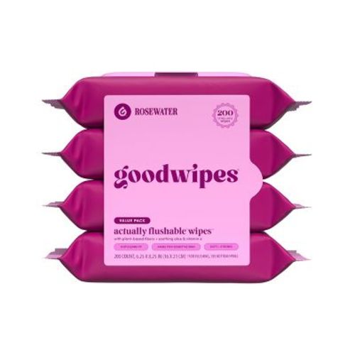 Goodwipes Flushable Personal Wipes - Rosewater - 50ct/4pk