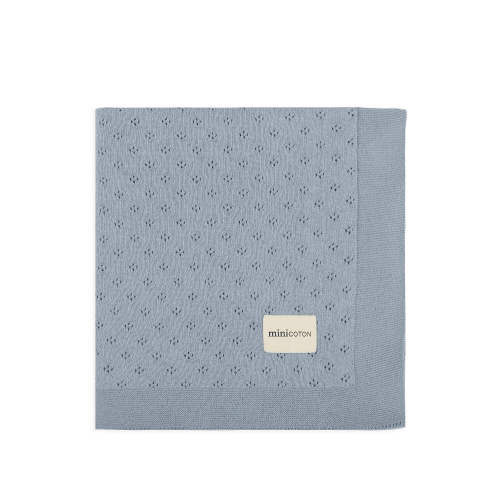 Holey Knit Blanket Blue