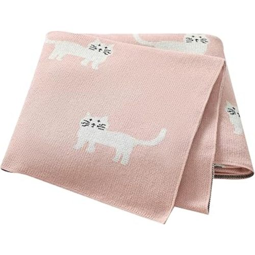 Hadetoto Baby Blankets for Boys and Girls, Newborn Knitted Cotton Swaddle Blankets Neutral Crochet Receiving Blanket, Baby Essentials, Registry & Gift, 40 x 30 inches