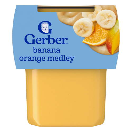 Gerber 2nd Foods Baby Food, Banana Orange Medley, 4 oz Tubs (2 Pack)