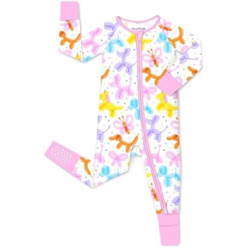 babee Reshinee Bamboo Viscose Baby Footie Pajama, Zipper Pajamas for Baby Boys & Baby Girls 0-24M