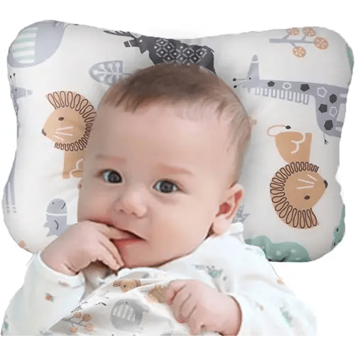 Soft Hypoallergenic Baby Head & Neck Support Organic Cotton Cover Machine Washable (Animal World)