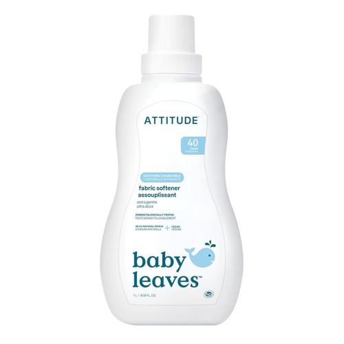 ATTITUDE Baby Fabric Softener, Plant and Mineral-Based Ingredients, HE Compatible, Vegan and Cruelty-free Laundry and Household Products, Soothing Chamomile, 40 Loads, 33.8 Fl Oz