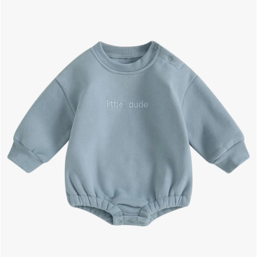 VISGOGO Newborn Infant Baby Boy Girls Oversized Romper Little Dude Sweater Onesie Coming Home Outfit Neutral Clothes