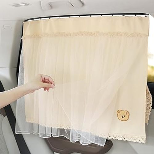 Car Window Shades for Baby - UPF 50+ Strong Sun Shield (Sunburn/Glare Proof), 26.77"×22.05" Universal Fit for Cars, BPA/Phthalate-Free Soft Fabric, Embed into the Original Vehicle Weatherstripping