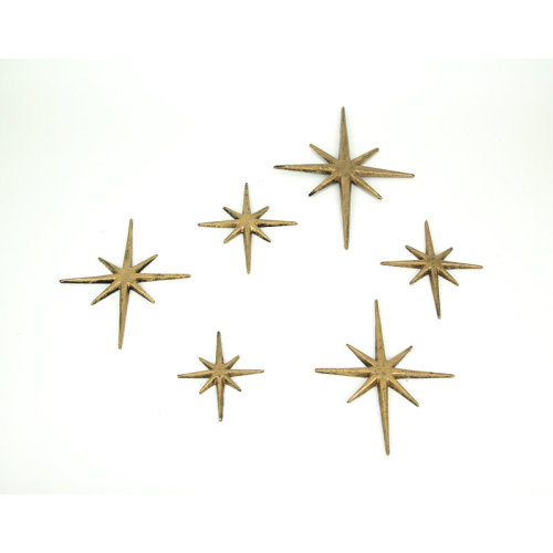 Everly Quinn 6 Piece Starburst Mid Century Modern Pointed Stars Wall Décor Set & Reviews | Wayfair