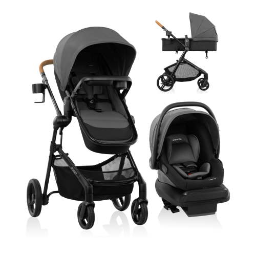 Evenflo Pivot NXT Travel System with LiteMax NXT Infant Car Seat (Silverado Gray)