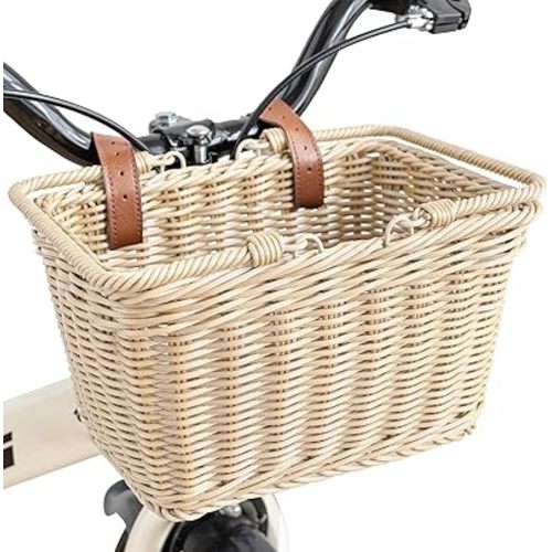 GRANNY SAYS Kids Bike Basket, Front Bicycle Bike Baskets for Kids, Small Wicker Bike Basket for Boys and Girls, Small Wicker Basket for Bike, 9¾" x 7" x 6", 1-Pack