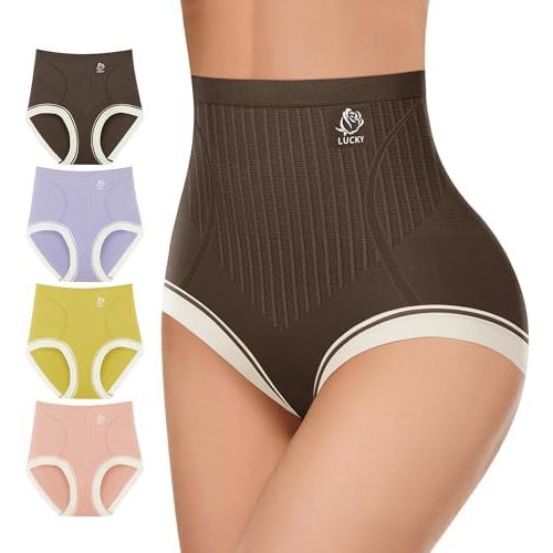 Women's High Waisted Underwear Tummy Control Ladies Panties Postpartum Briefs Breathable Full Coverage 4 Pack