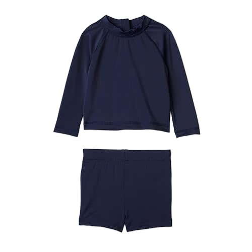 Amazon Essentials x Sofia Grainge Toddlers and Baby Boys' Two-Piece Long Sleeve Rashguard and Shorts Set