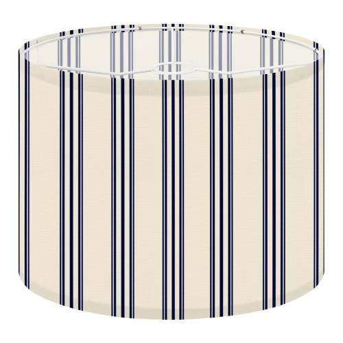 Linen Drum Lamp Shades Blue White Striped Vertical Lines 13" x 13" x 10" Lampshade for Table Lamps Floor Lamps Lamp Shade Replacement Easy Assembly Required