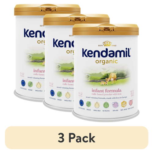 (3 pack) Kendamil Organic Whole Milk Infant Formula Powder, European with HMOs, Prebiotics, No Palm Oil or added Soy, with DHA, Can, 28.2oz