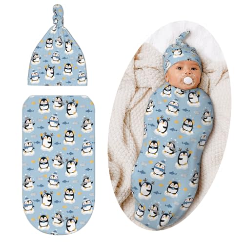 Penguin Swaddle Blanket, Soft Swaddling Blanket Baby Clothes, Penguin Baby Stuff