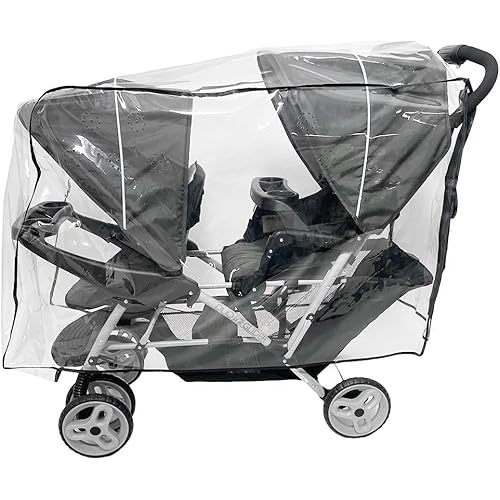 SASHA'S Rain and Wind Cover for Graco Graco DuoGLider Clear, Ventilation Holes, Maximum Coverage (Stroller not Included) Made in USA
