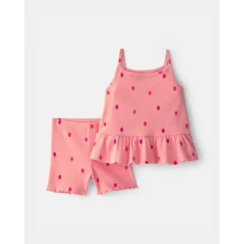 Baby Girl 2-Piece Popsicle Top & Short Set - Pink | Carter's