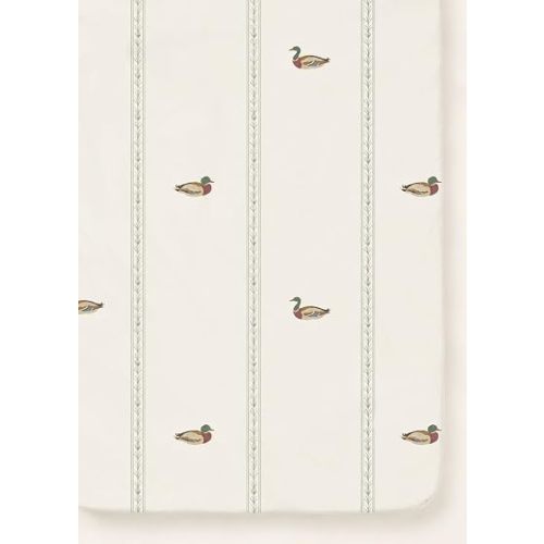 Mallard Duck Crib Sheet, Fitted Organic Cotton Jersey, 300 Thread Count, Breathable, Machine Washable, Fits Standard Crib & Toddler Bed (28" x 52" x 9"), Mallard Nursery Bedding