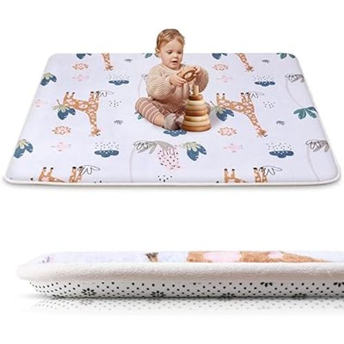 Baby Play Mat for Floor,1.2" Thick 50x50 Playpen Mat,Safe Padding Tummy Time Mats for Babies and Infants Toddlers,Cushioning Foam Mats for Kids Crawling,Non-Slip Baby Playmat,Yoga,Tatami,Nursery Rug